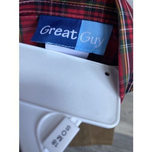 Great Guy Red Plaid Collared Shirt & Blue Train Sweater Vest 18 Months NWT - Picture 4 of 5